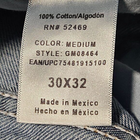 George Jeans Mens Size 30 X 32 Straight Leg Mid Rise Medium Wash Raw Hem Denim - Picture 6 of 6